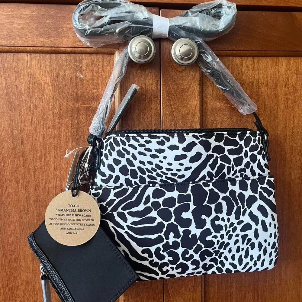 Samantha Brown Black and‎ White Leopard Print Handbag 🐆
